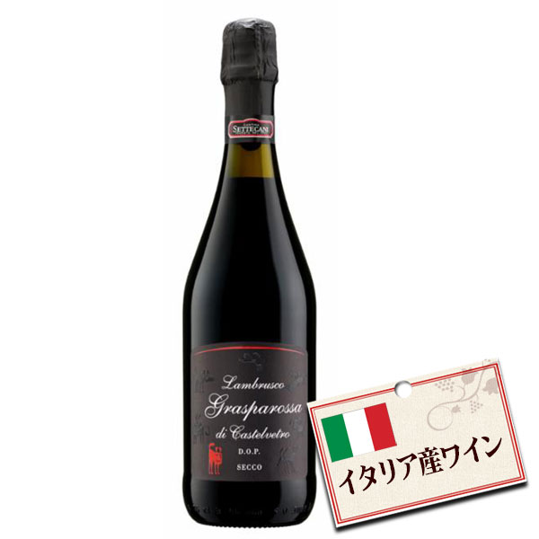 イタリア産 ランブルスコ グラスパロッサ セッコ (辛口 微発砲 赤ワイン)